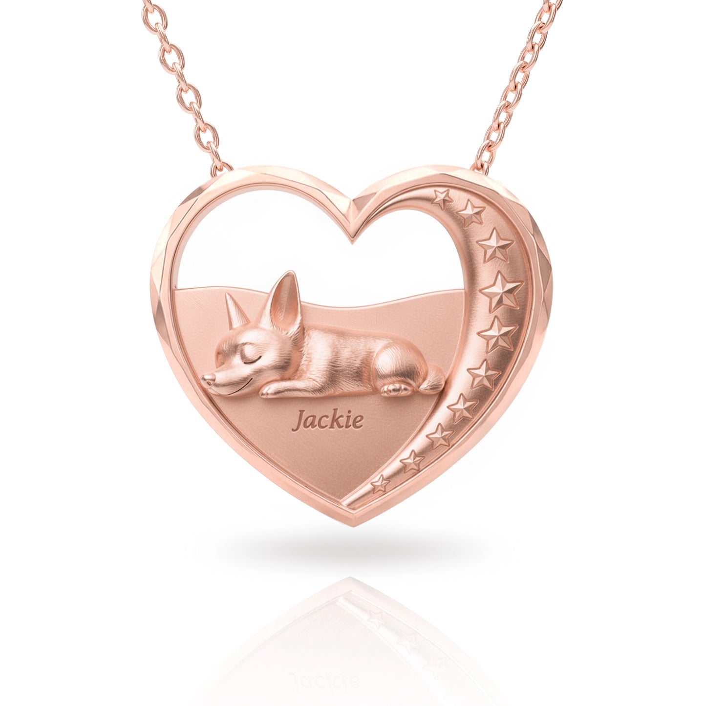 Soulyshine French Bulldog Starry Slumber – Personalized Pet Heart Necklace