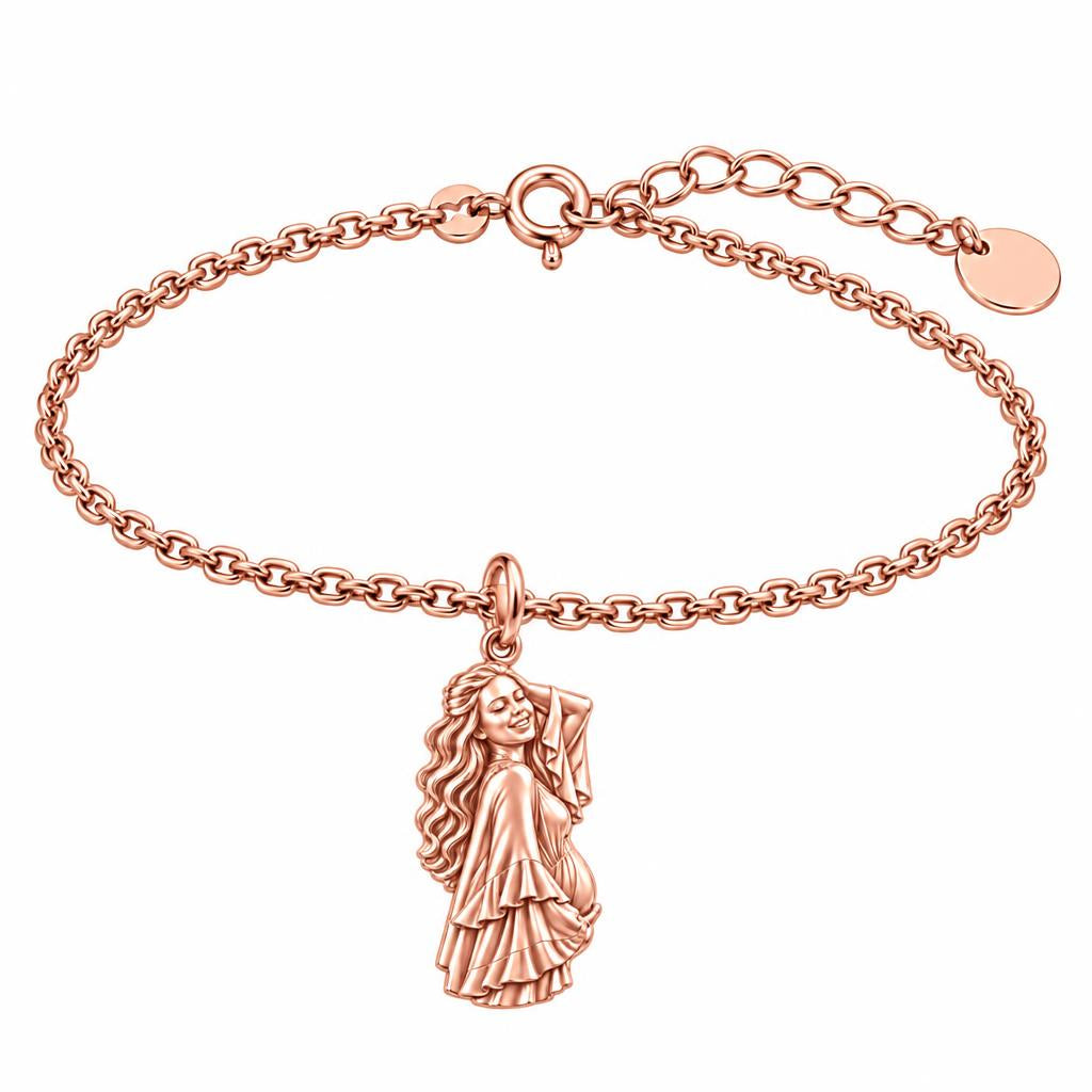 Radiant Expectant Mother Charm Bracelet Set – rose gold, front view