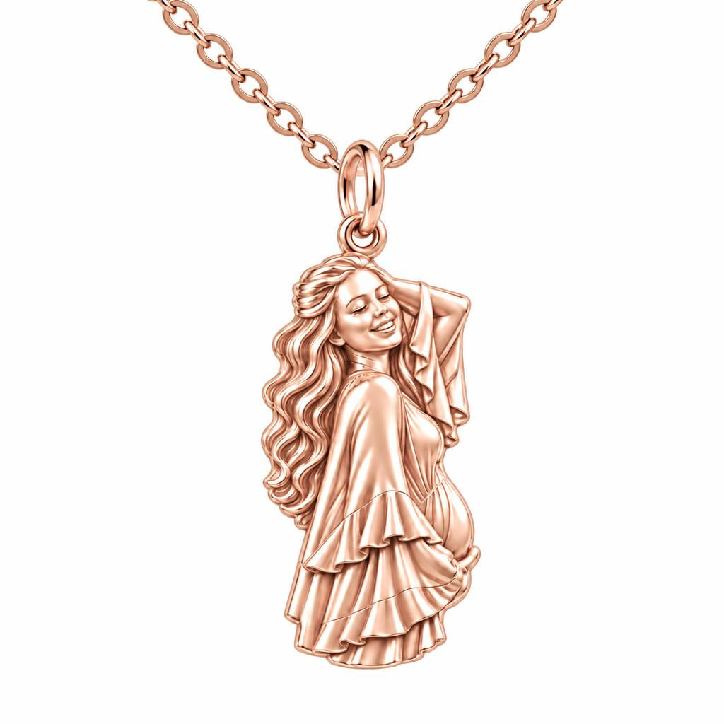 Radiant Expectant Mother Charm Necklace Set – rose gold, front view