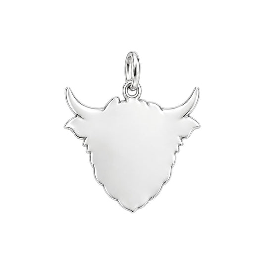 Sassy Highland Cow Charm Bracelet – Personalized Mom Gift – back of the charm, engraving area