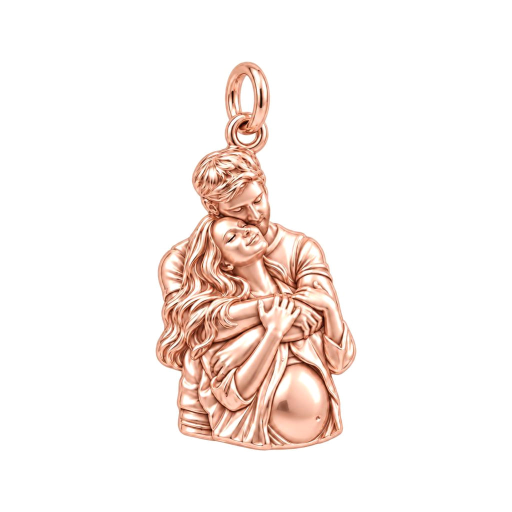 Shared New Life Charm Bracelet – Personalized Couple Gift – rose gold charm, front view