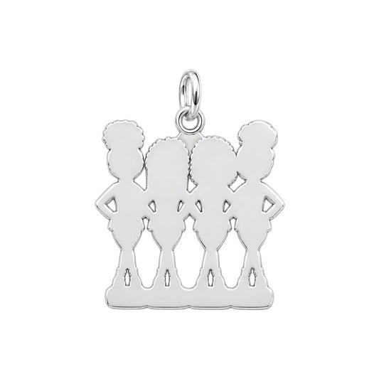 Sisters Standing Together Charm Bracelet – Personalized Sister Gift – back of the charm, engraving area