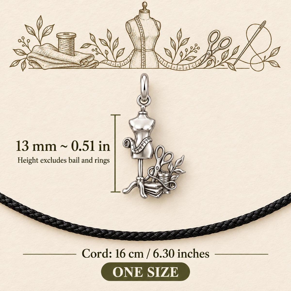 Seamstress Gift, Every Stitch Beautiful Charm Bracelet