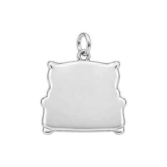 Sleeping Dog Couch Charm Bracelet – Personalized Dog Mom Gift – back of the charm, engraving area