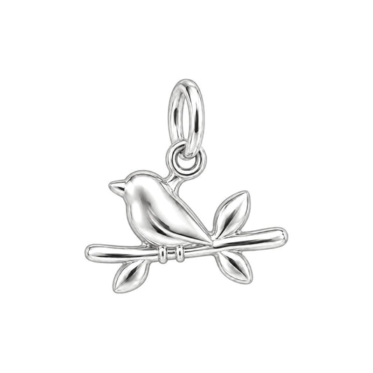 Songbird on a Branch Charm and Polyester Cord Bracelet Set – back of the charm, engraving area