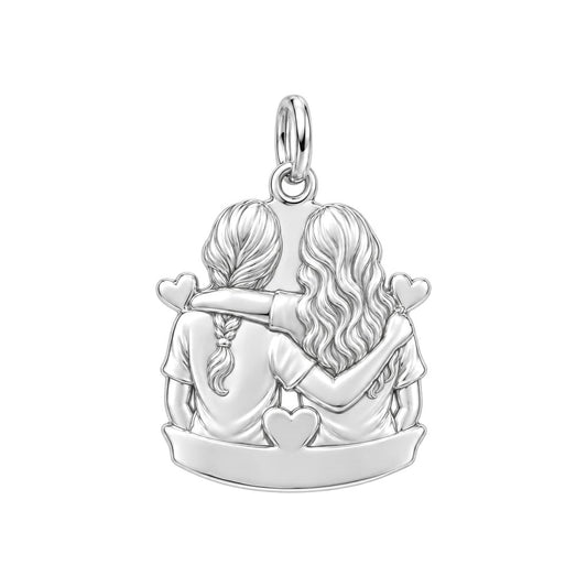 Soul Sisters Side-by-Side Charm Bracelet – Personalized Friend Gift – back of the charm, engraving area