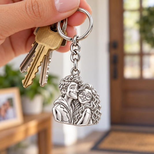 Soulmate Sketch Charm Keychain – worn / in use