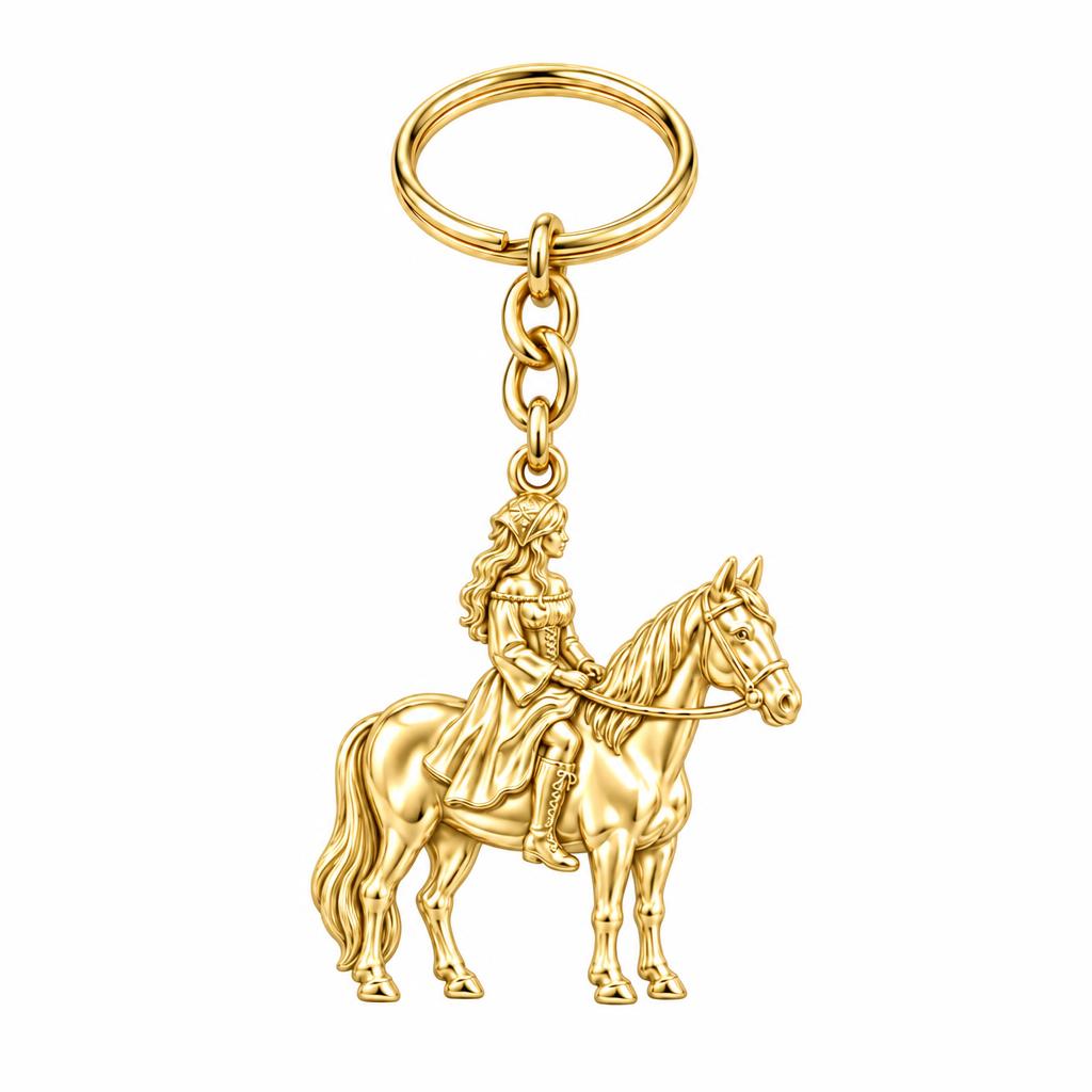 Spirit of the Ride Charm Keychain – 18K gold, front view