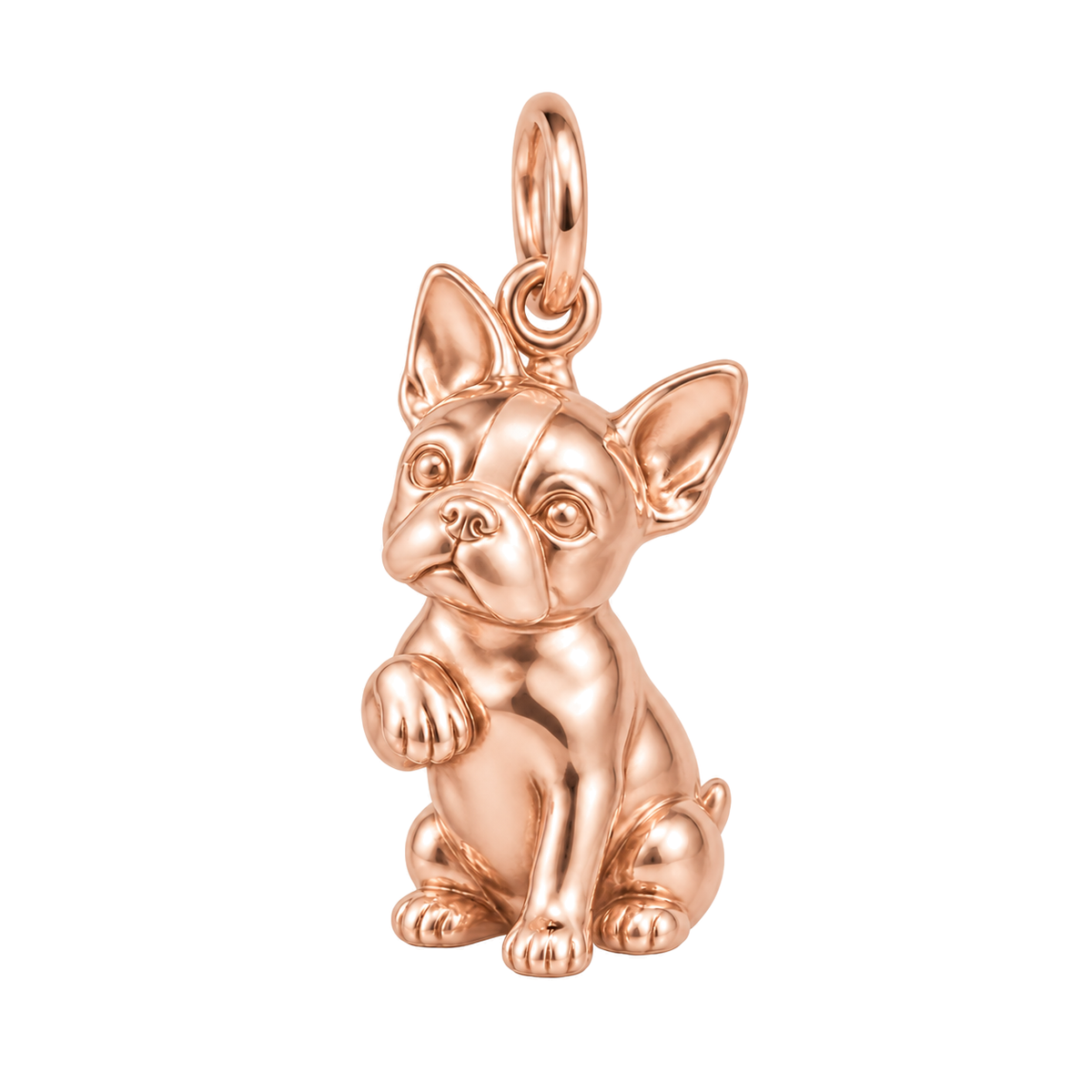 Boston Terrier — My Baby Charm and Polyester Cord Bracelet Set — Rose Gold