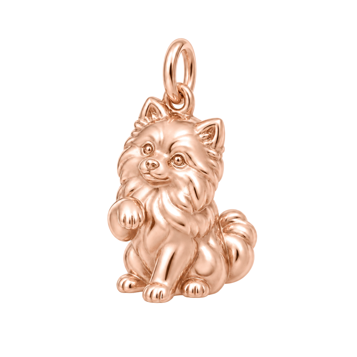 Pomeranian — My Baby Charm and Polyester Cord Bracelet Set — Rose Gold