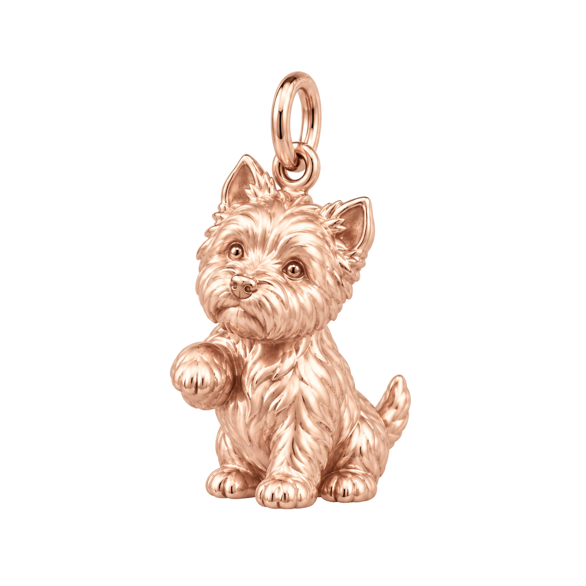 West Highland White Terrier — My Baby Charm and Polyester Cord Bracelet Set — Rose Gold