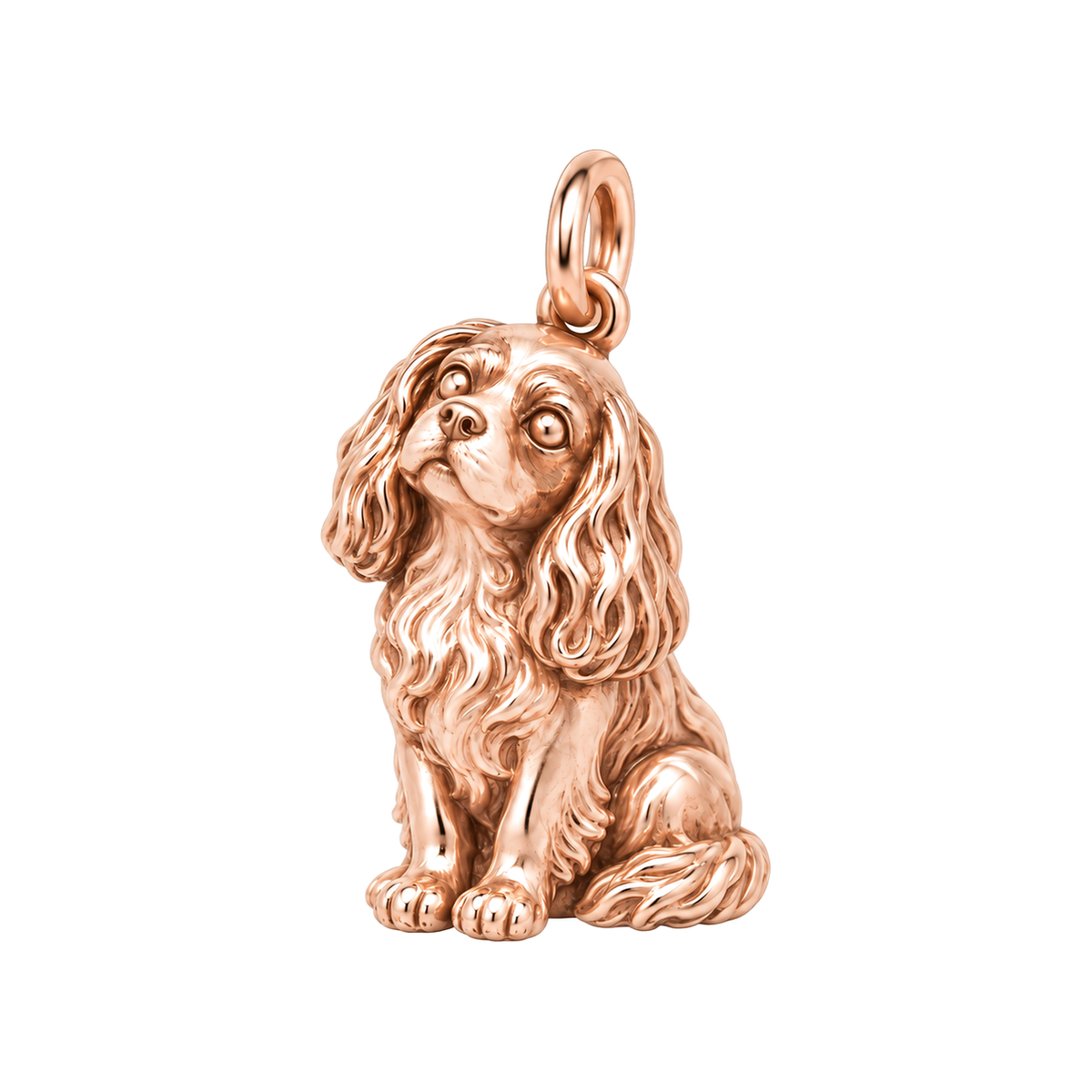Cavalier King Charles Spaniel — The Way You Look at Me Every Day Charm — Rose Gold