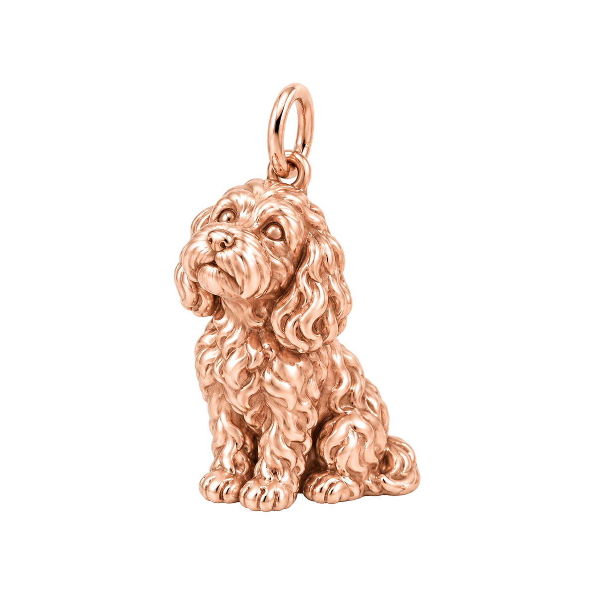 Cavapoo — Happy Running Charm and Polyester Cord Bracelet Set — Rose Gold