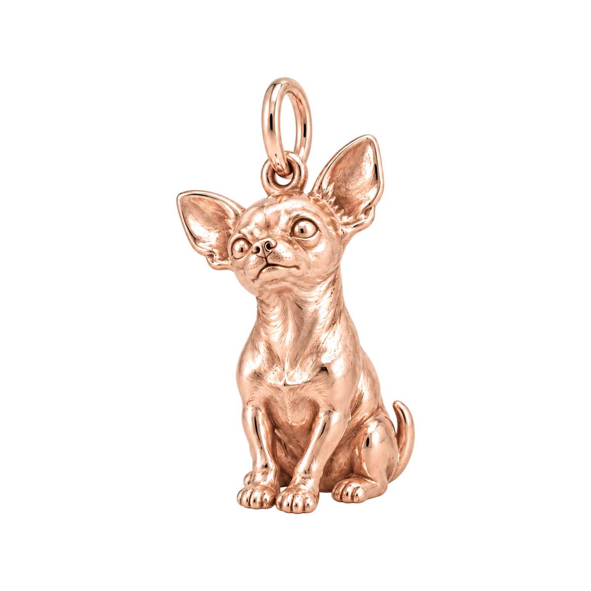 Chihuahua - short hair — Happy Running Charm and Polyester Cord Bracelet Set — Rose Gold