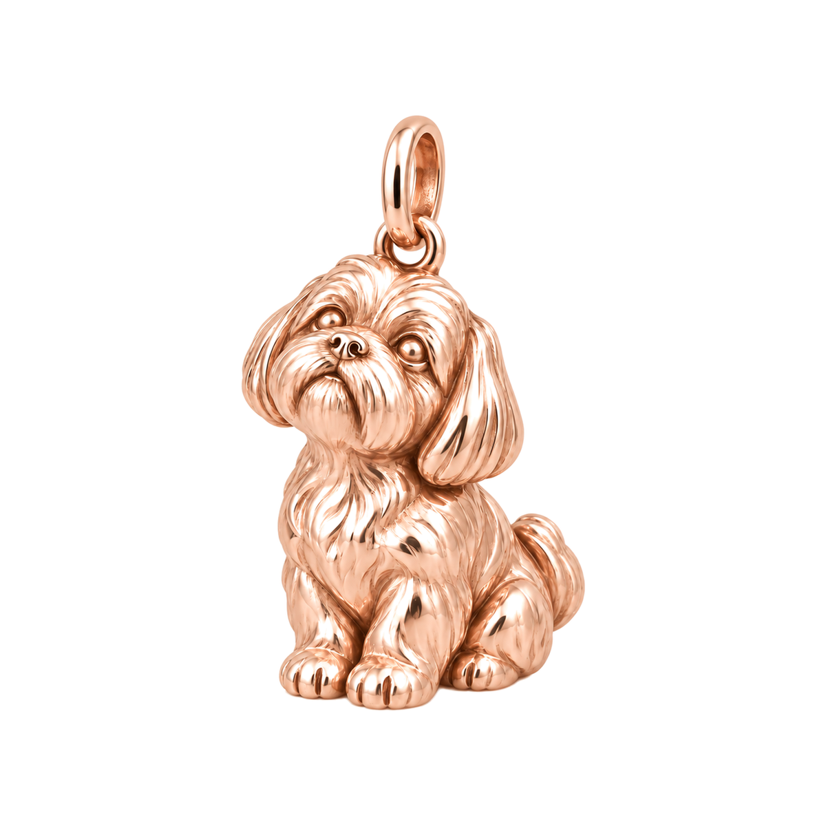 Shih Tzu - puppy cut — The Way You Look at Me Every Day Charm — Rose Gold