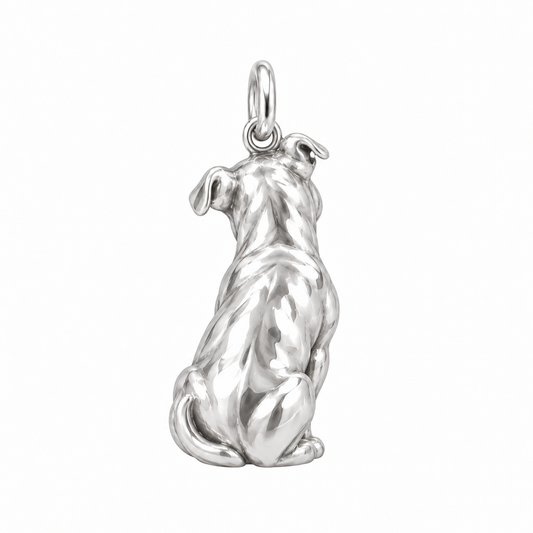 American Staffordshire Terrier — Back view (silver reference)