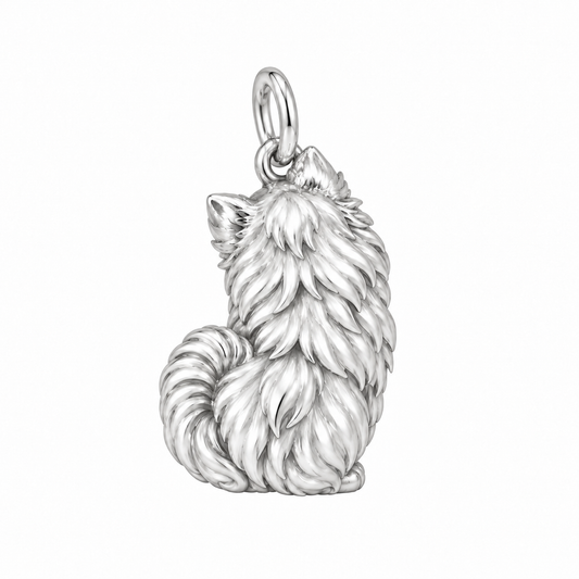 Pomeranian — Back view (silver reference)