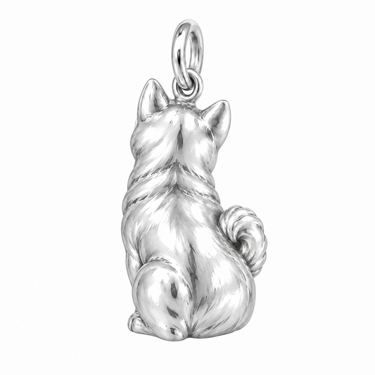 Shiba Inu — Back view (silver reference)