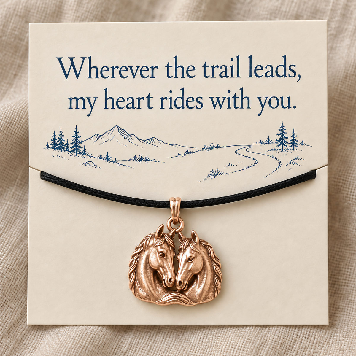 Trail Together Horse Charm Gift | rose | 676dfb04e6adfa3d5bc6b96b37a726fd3375213b7f3db5eb2b9d34d450cadc56
