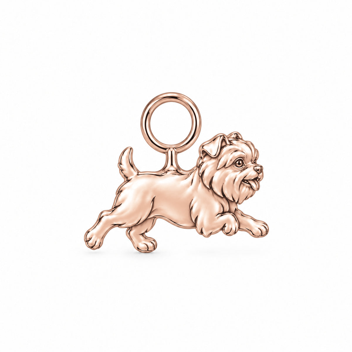Little Joy Affenpinscher dog charm — polished rose gold finish