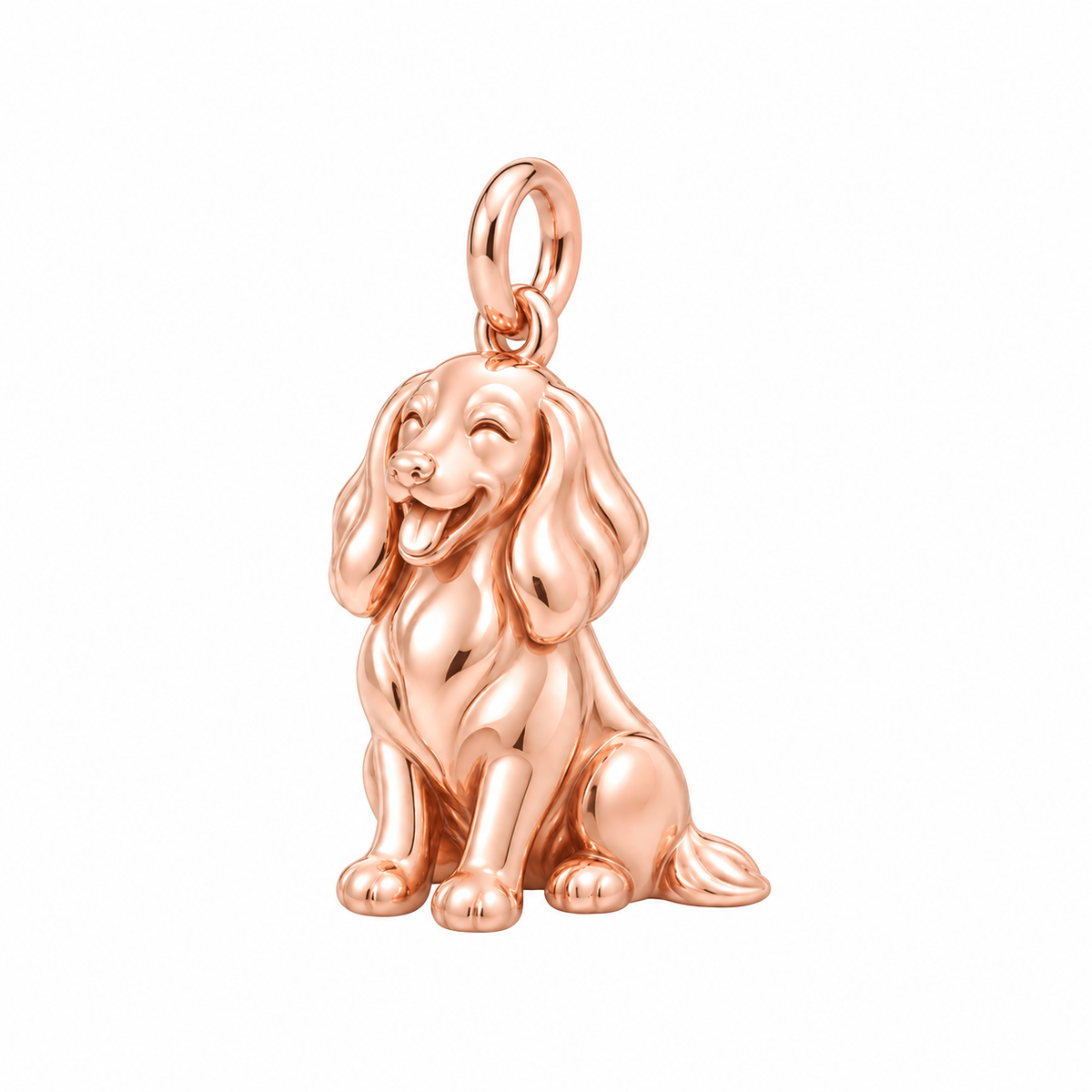 Dachshund - longhair — Happy Pup Charm and Polyester Cord Bracelet Set — Rose Gold