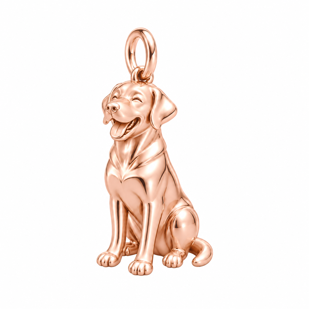 Labrador Retriever — Happy Pup Charm and Polyester Cord Bracelet Set — Rose Gold