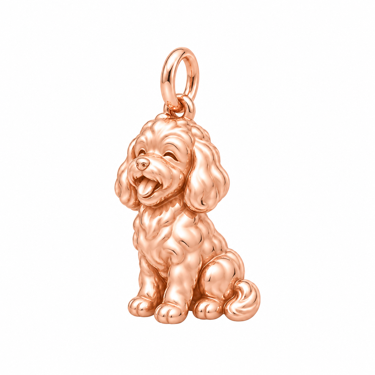 Maltipoo — Happy Pup Charm and Polyester Cord Bracelet Set — Rose Gold