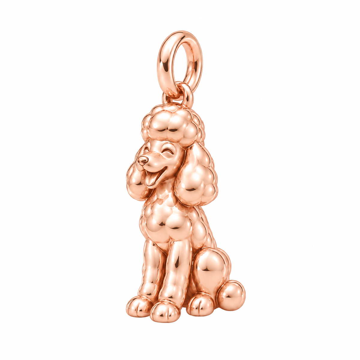 Poodle - toy — Happy Pup Charm and Polyester Cord Bracelet Set — Rose Gold