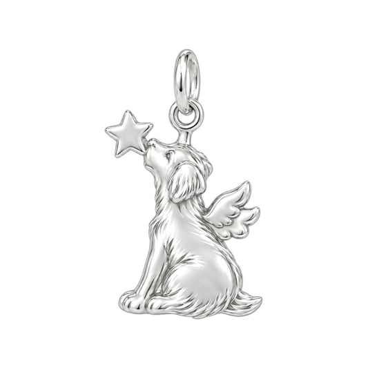 Starry Angel Dog Charm and Polyester Cord Bracelet Set