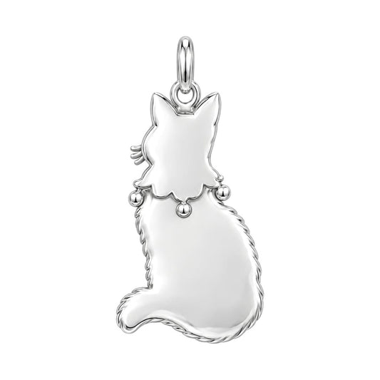 Starry Jester Cat Charm Bracelet – Personalized Cat Mom Gift – back of the charm, engraving area