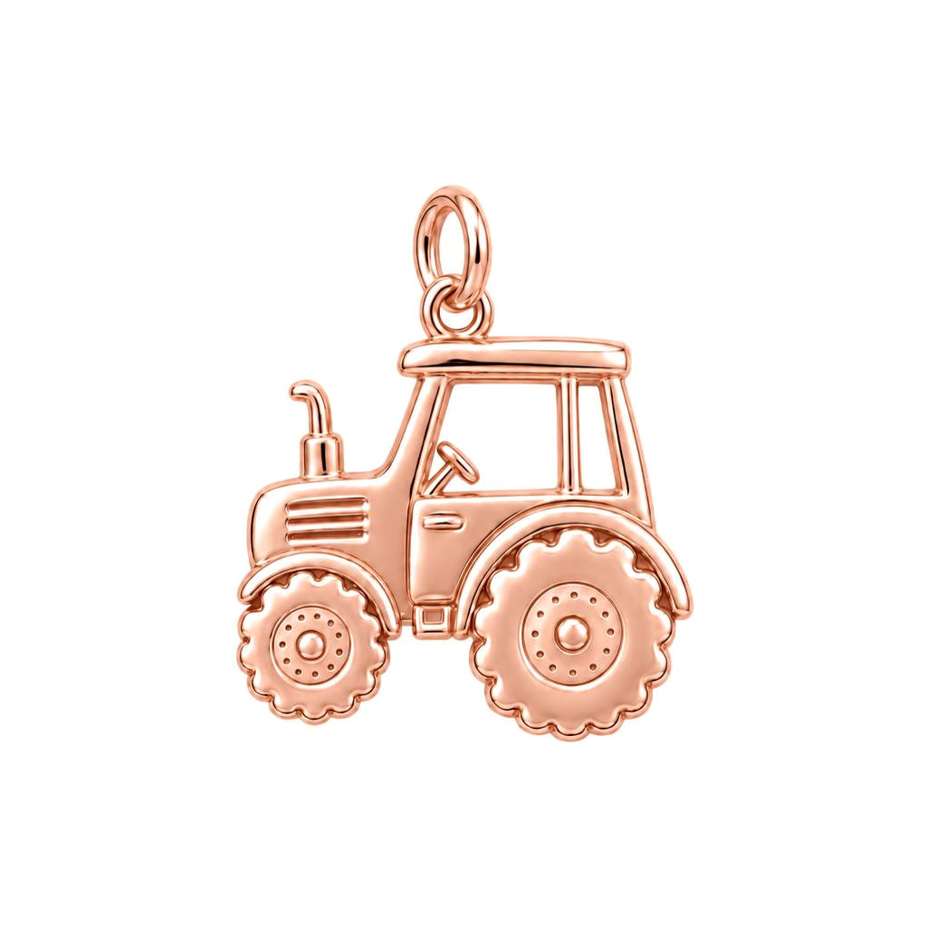 Vintage Field Tractor Charm Bracelet – rose gold charm, front view