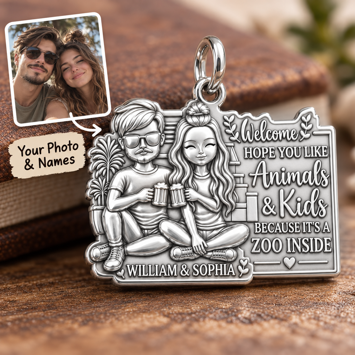 Welcome to the Zoo Charm Bracelet – Personalized Couple Gift