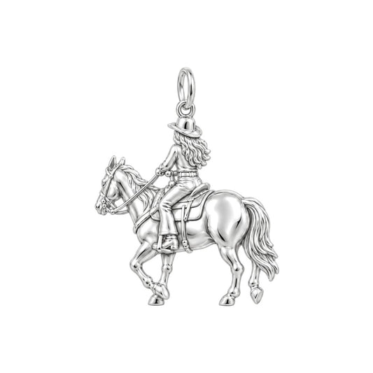 Western Spirit Rider Charm Bracelet – Personalized Horse Lover Gift – back of the charm, engraving area