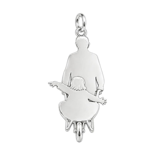 Wheelbarrow Joy Ride Charm Bracelet – Personalized Nana Gift – back of the charm, engraving area