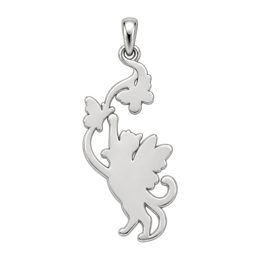 Whimsical Fairy Cat Charm Bracelet – Personalized Cat Mom Gift – back of the charm, engraving area