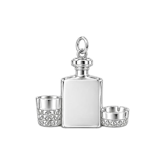 Whiskey Bond Brotherhood Charm Bracelet – Personalized Brother Gift – back of the charm, engraving area