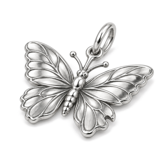 Wings of Becoming Charm — Silver Super Macro | charm-topics-remaining-444-2026-09-14 | topic-035