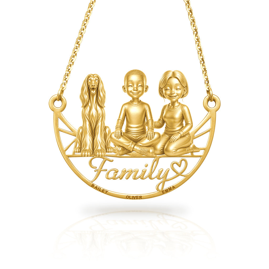 Soulyshine Afghan Hound family and dog handcrafted necklace