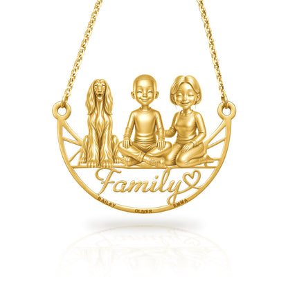 Soulyshine Afghan Hound family and dog handcrafted necklace