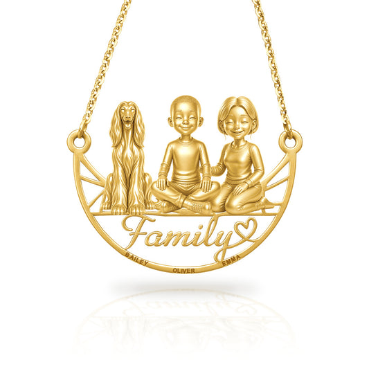 Soulyshine Afghan Hound family and dog handcrafted necklace