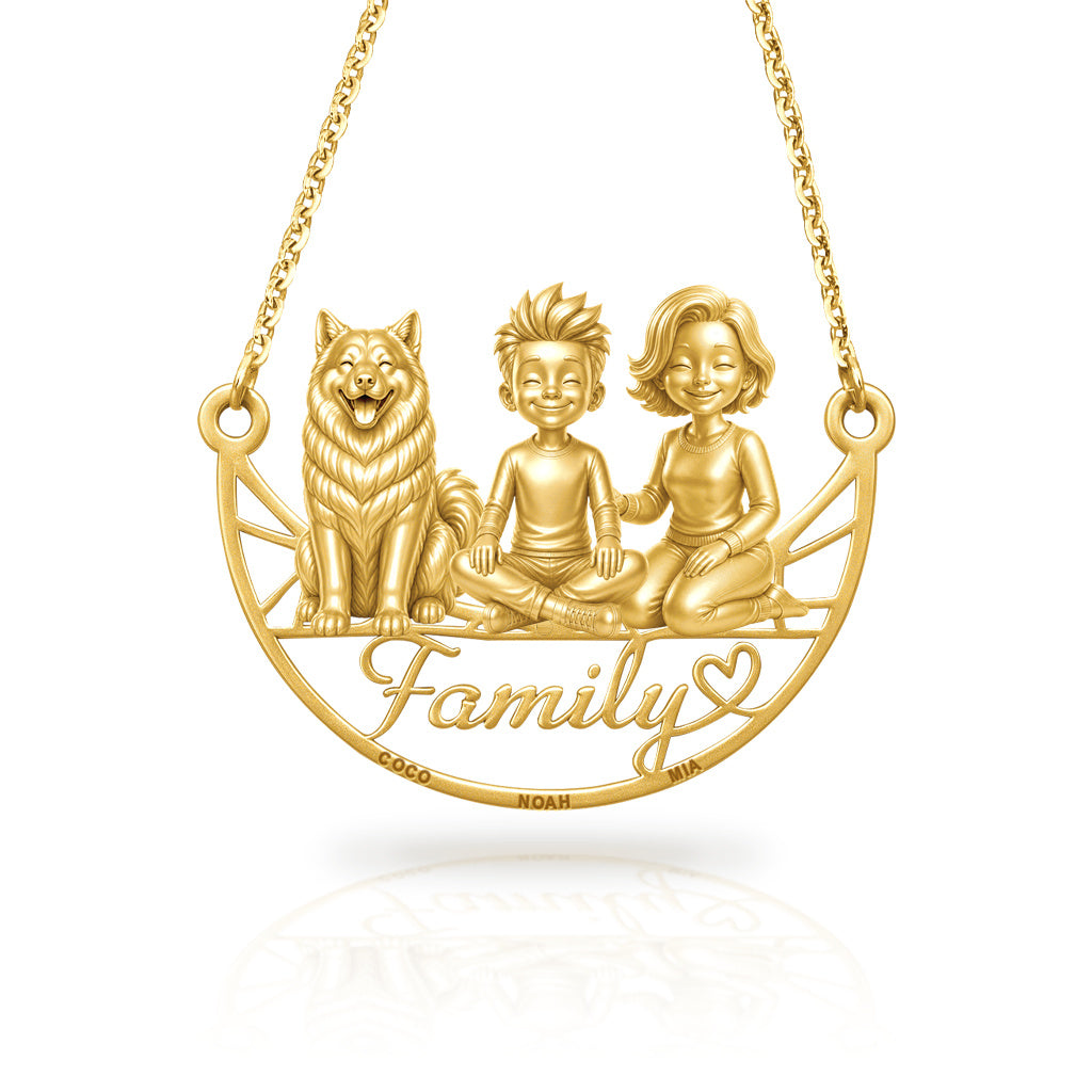 Soulyshine Alaskan Malamute family and dog handcrafted necklace