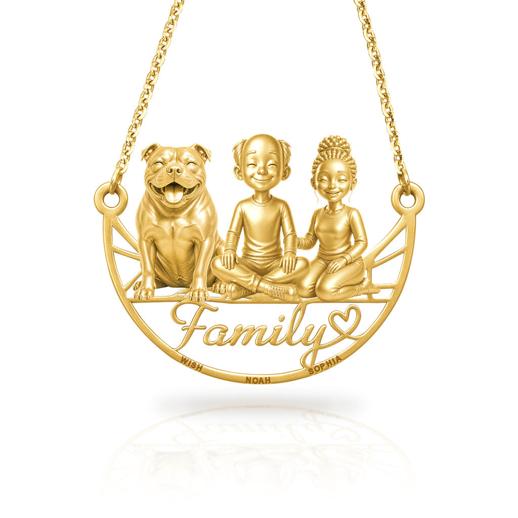 Soulyshine American Bully family and dog handcrafted necklace