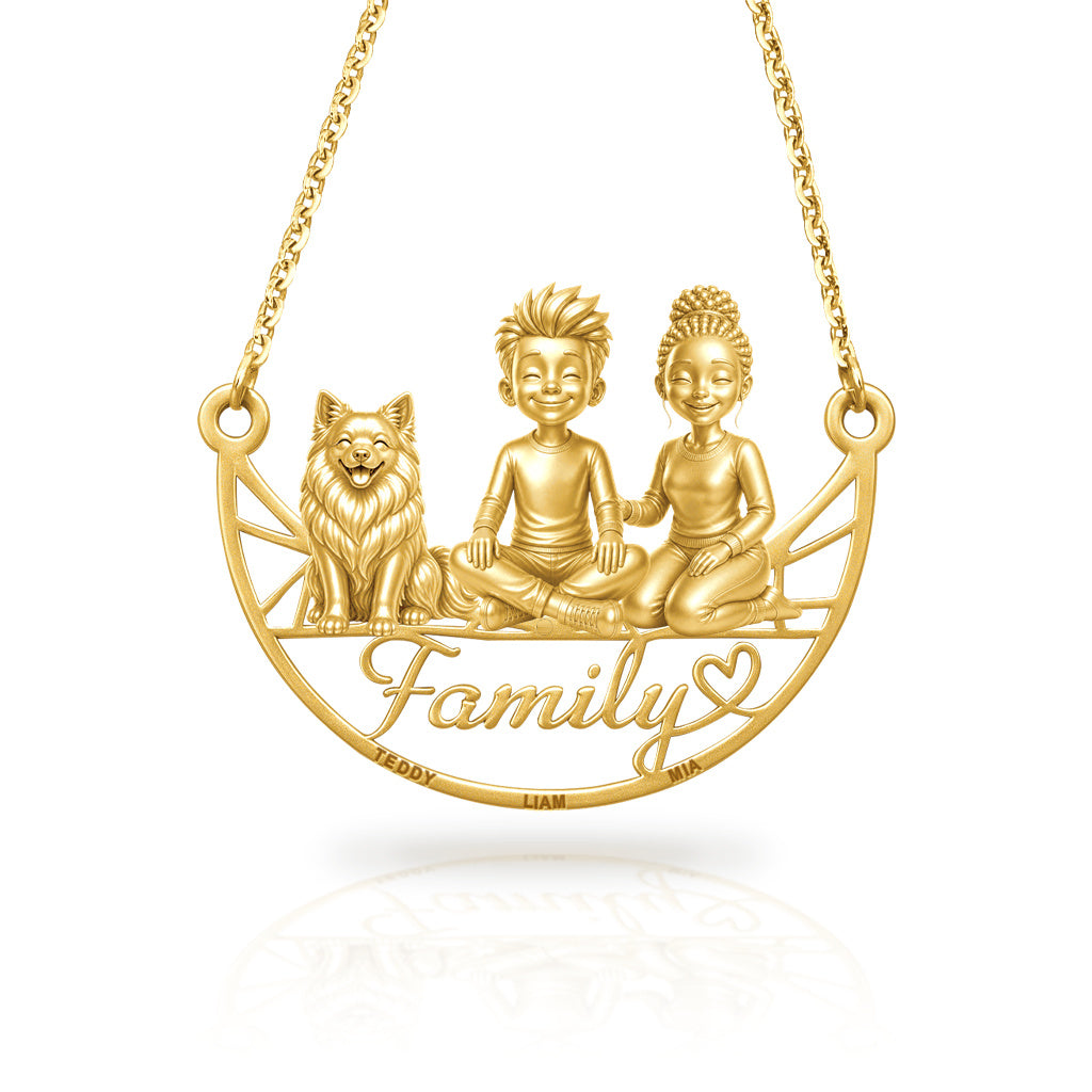 Soulyshine American Eskimo Dog family and dog handcrafted necklace