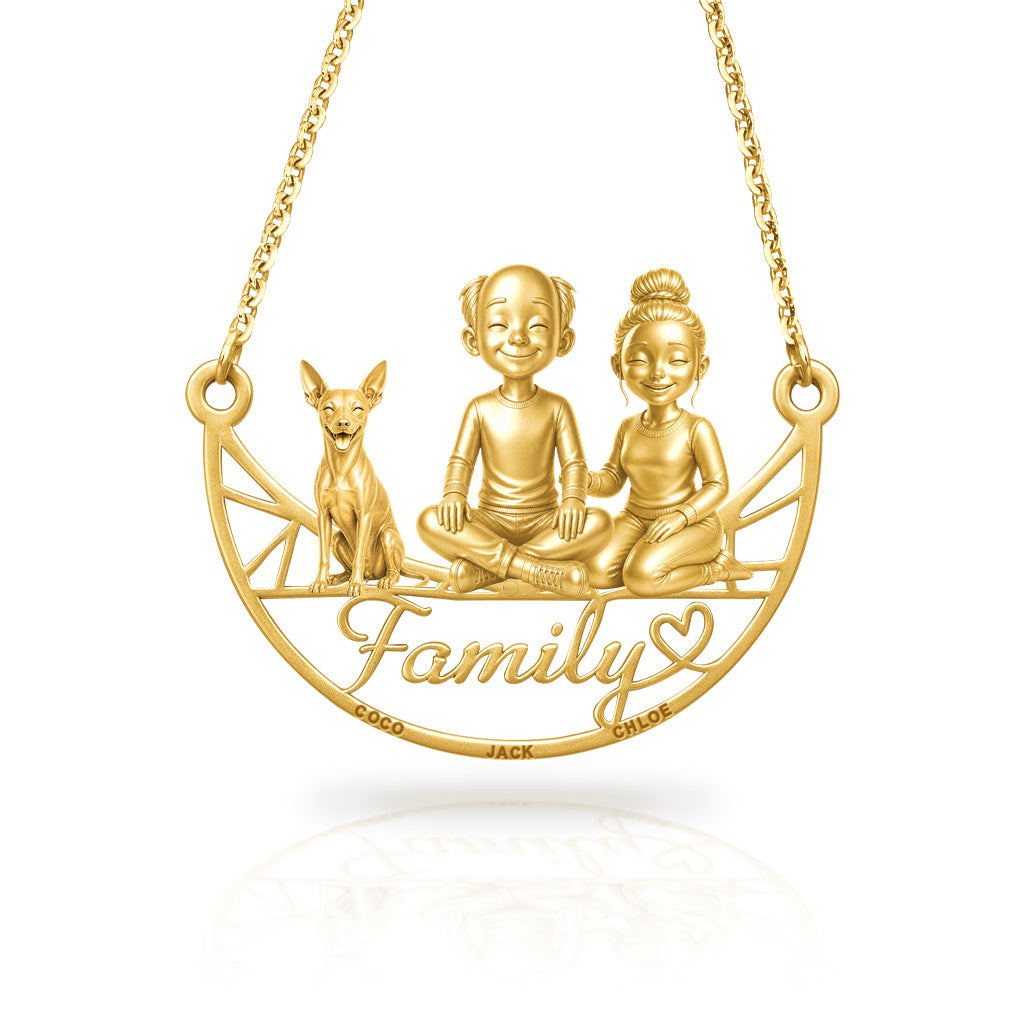 Soulyshine American Hairless Terrier coated family and dog handcrafted necklace