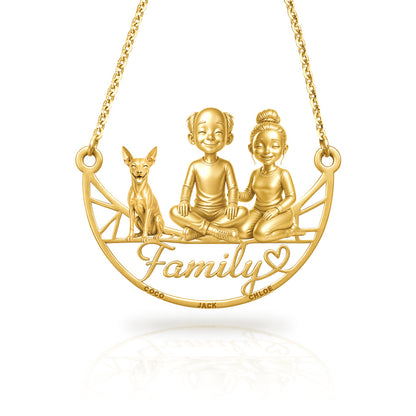 Soulyshine American Hairless Terrier coated family and dog handcrafted necklace