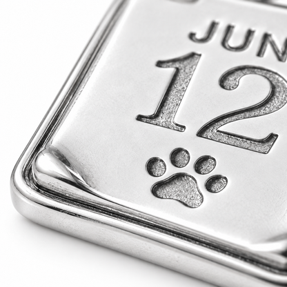 Super macro surface detail of Our Special Day Charm from a low oblique angle