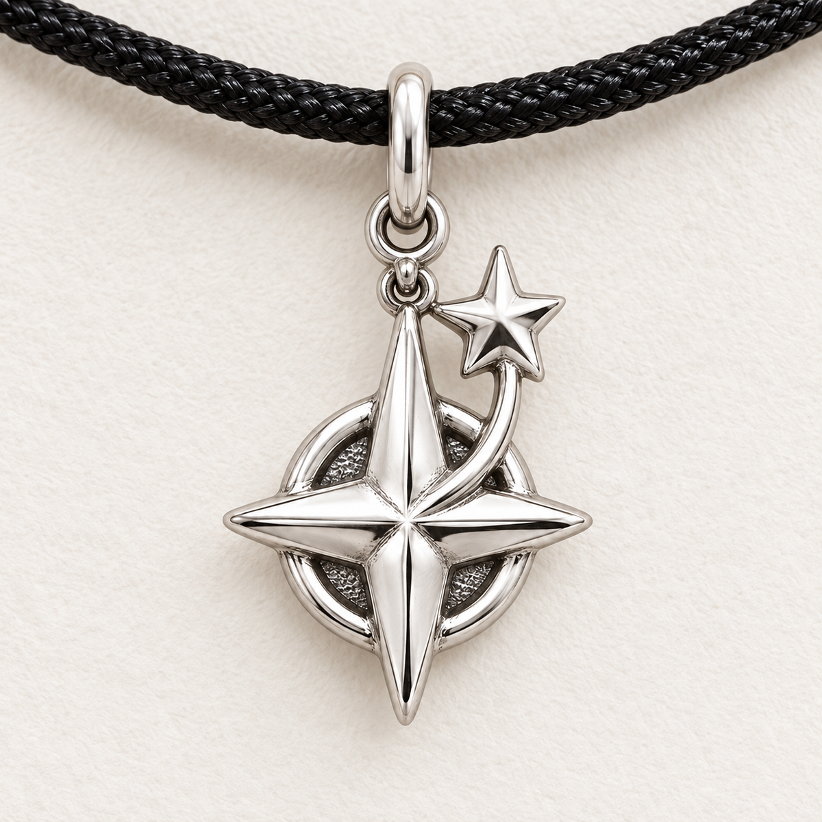 Dad’s Love, Your Guiding Star — Macro detail, silver finish