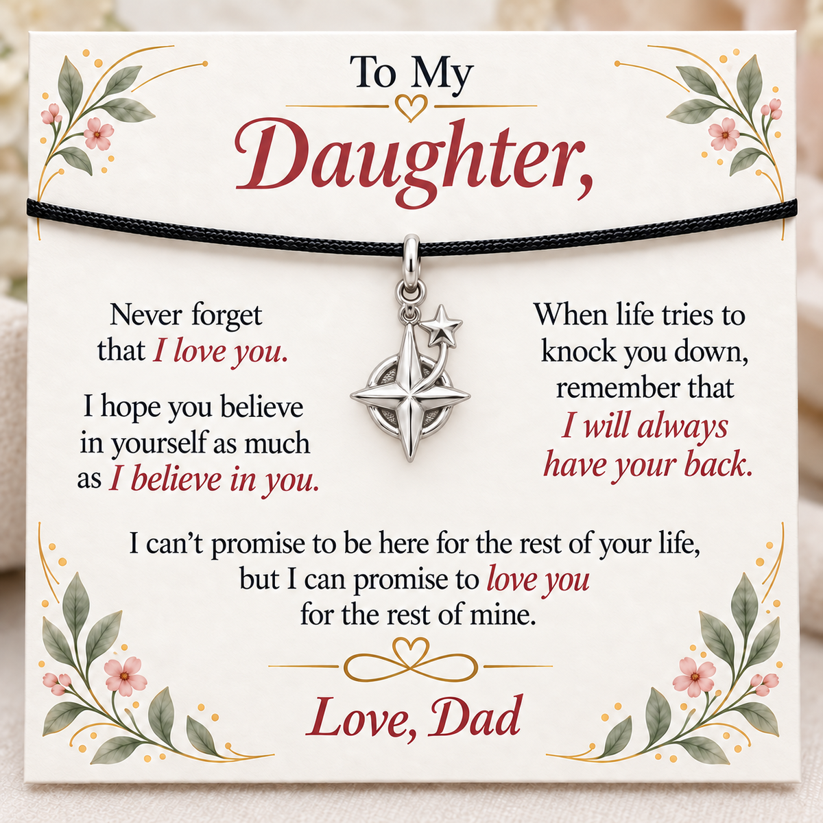 Dad’s Love, Your Guiding Star — Main image, silver finish