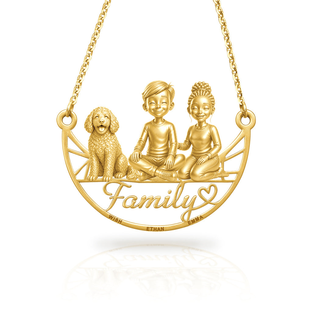Soulyshine Aussiedoodle family and dog handcrafted necklace