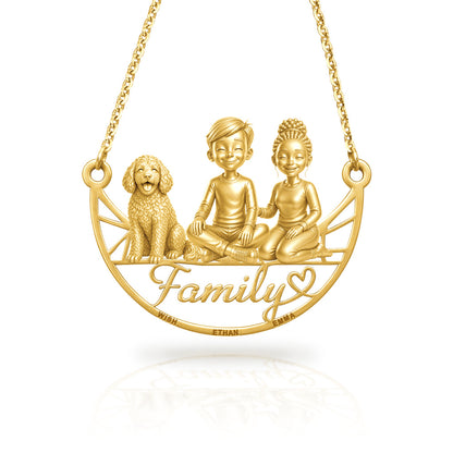 Soulyshine Aussiedoodle family and dog handcrafted necklace